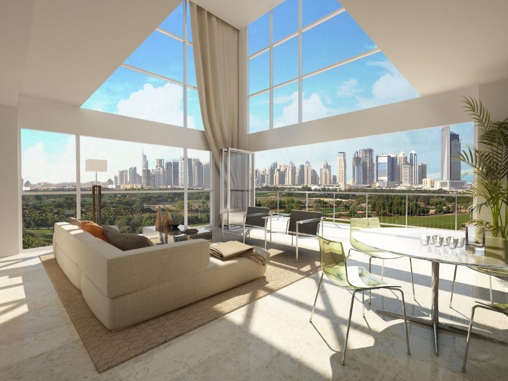 Modern residential buildings in Dubai showcasing lifestyle benefits for those who want to rent flat in Dubai in 2025.